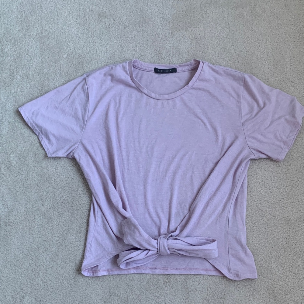 Suzy Shier Light Purple Short Sleeve Tee - Size S